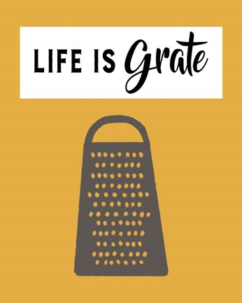 Framed Retro Kitchen I - Life Is Grate Print