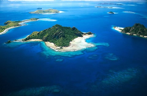 Framed Monu Island, Mamanuca Islands, Fiji Print