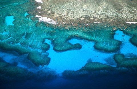 Framed Coral Reefs of Mamanuca Island Group, Fiji Print