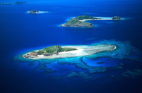 Framed Eori Island, Mamanuca Islands, Fiji Print