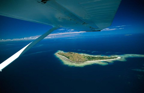 Framed Float over Vomo Island, Fiji Print
