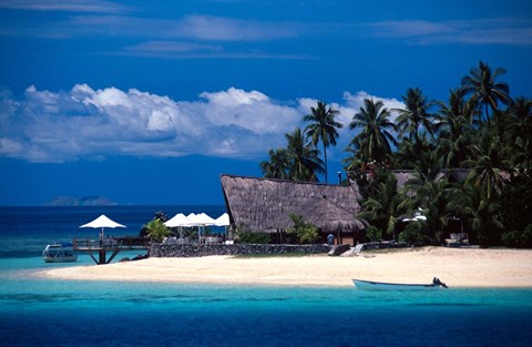 Framed Castaway Island Resort, Fiji Print