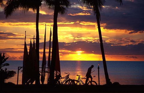 Framed Sunset, Denarau Island, Fiji Print