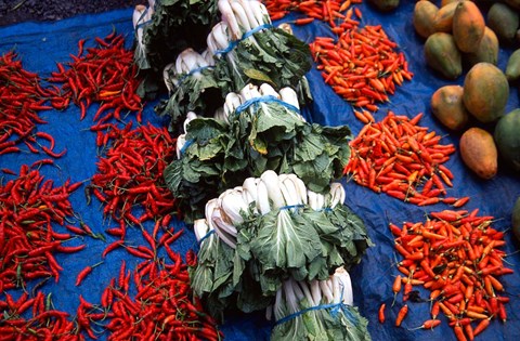 Framed Market Produce, Sigatoka, Fiji Print