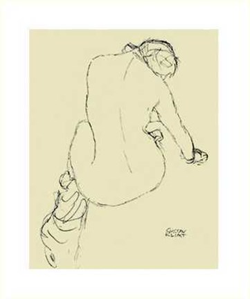 Framed Seated Female Nude Study Print