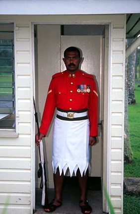 Framed Guard, Former Government House, Suva, Fiji Print