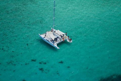 Framed Catamaran, Mamanuca Islands, Fiji Print