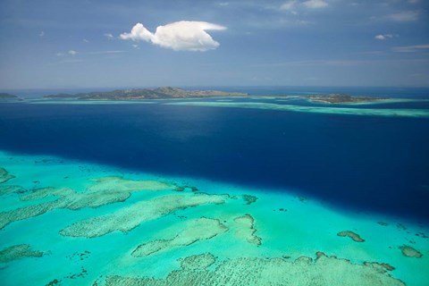 Framed Malolo Barrier Reef and Mamanuca Islands, Fiji Print