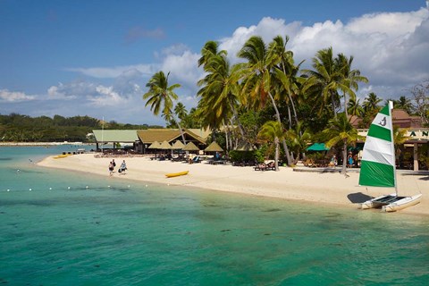 Framed Plantation Island Resort, Malolo Lailai Island, Fiji Print