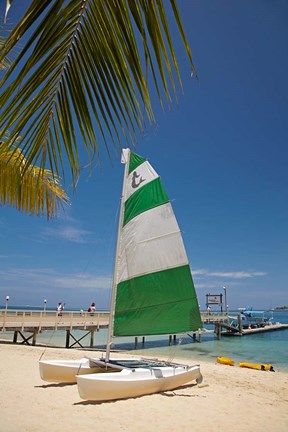 Framed Hobie Cat, Plantation Island Resort, Malolo Lailai Island, Mamanuca Islands, Fiji Print