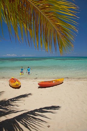 Framed Beach, Plantation Island Resort, Malolo Lailai, Fiji Print