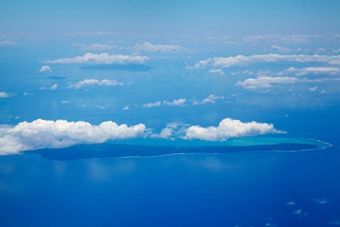 Framed Vatulele Island and clouds, Fiji Print