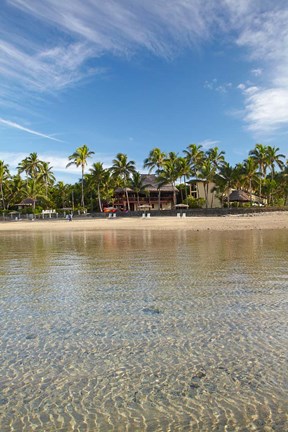 Framed Beach at Outrigger on the Lagoon Resort, Fiji Print