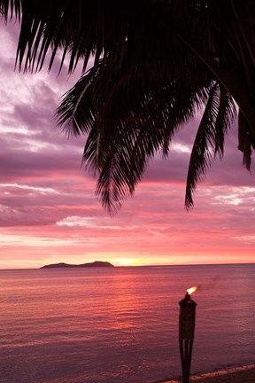 Framed Tropical Sunset, Beqa Island, Fiji Print