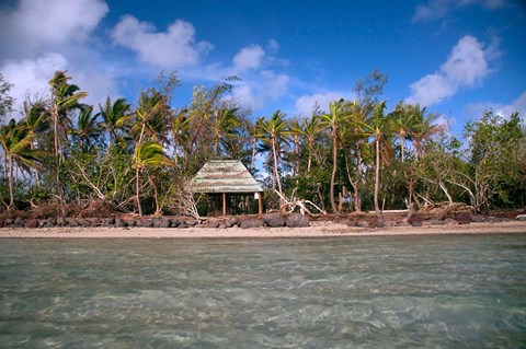 Framed Shelter at Channel Beach, Turtle Island, Yasawa Islands, Fiji Print