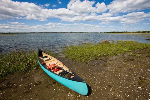 Framed Canoe, Long Beach, Stratford, Connecticut Print