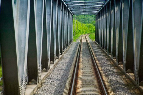 Framed Suspending bridge, Bratislava, Slovakia Print