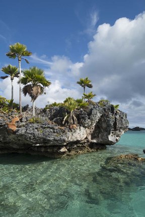 Framed Fiji, Southern Lau Group, Island of Fulanga. Scenic lagoon located inside volcanic caldera. Print