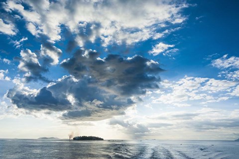 Framed Dramatic clouds at sunset over the Mamanucas Islands, Fiji, South Pacific Print