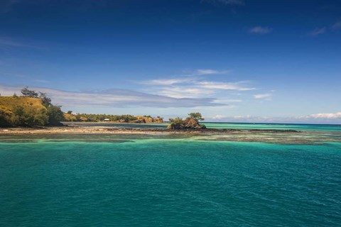 Framed Turquoise waters of Blue Lagoon, Yasawa, Fiji, South Pacific Print
