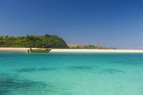 Framed turquoise waters of the blue lagoon, Yasawa, Fiji Print