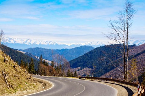 Framed Mountain road in a valley, Tatra Mountains, Slovakia Print