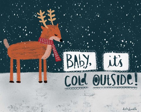 Framed Cold Reindeer Print
