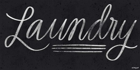 Framed Laundry Chalkboard Print