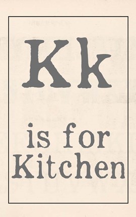 Framed K is for Kitchen Print
