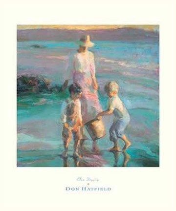 Framed Clam Digging Print