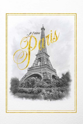 Framed Je T&#39;aime Paris Print