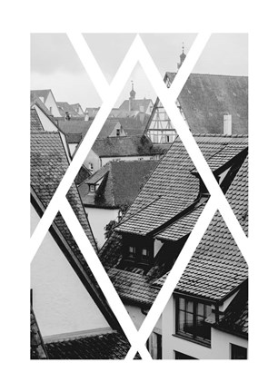 Framed Rothenburg Housetops Print