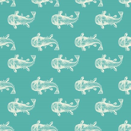 Framed Monster Fish Pattern Print