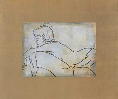 Framed D. Bennion - Femme Allongee Size 23.75x19.75 Print