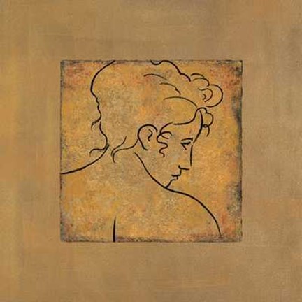 Framed Dan Bennion - Etude de Visage II Size 19.75x19.75 Print