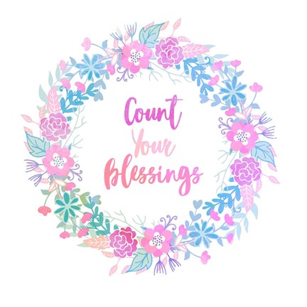 Framed Count Your Blessing-Pastel Print