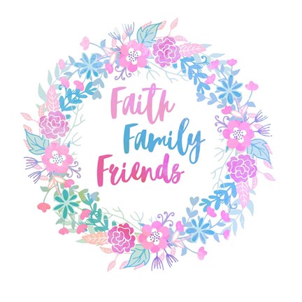 Framed Faith, Family, Friends-Pastel Print