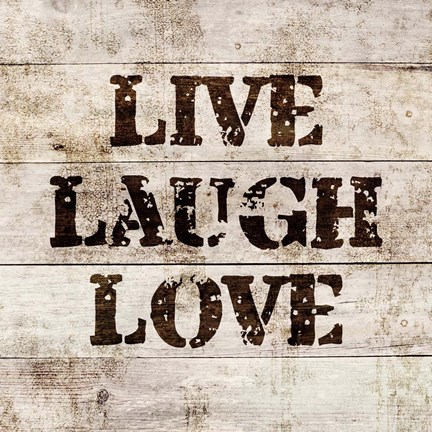 Framed Live Laugh Love In Wood Print