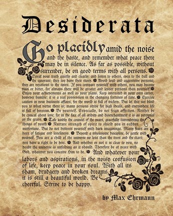 Framed Old English Desiderata Print