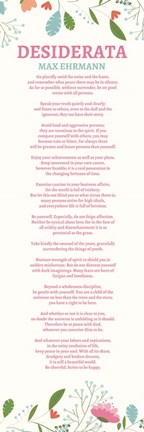 Framed Floral Desiderata Print