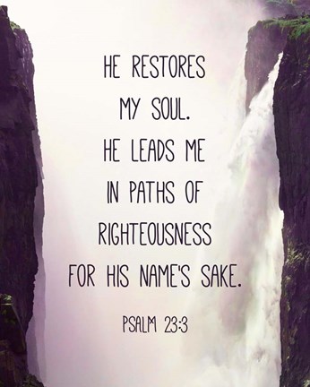 Framed Psalm 23:3 Print