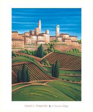 Framed Tuscan Village Print