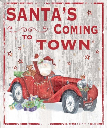Framed Santa&#39;s Coming to Town Print
