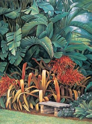 Framed Tropical Garden II Print
