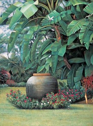 Framed Tropical Garden I Print