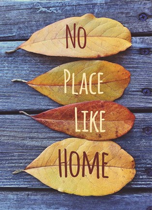 Framed No Place Like Home Leaves Print