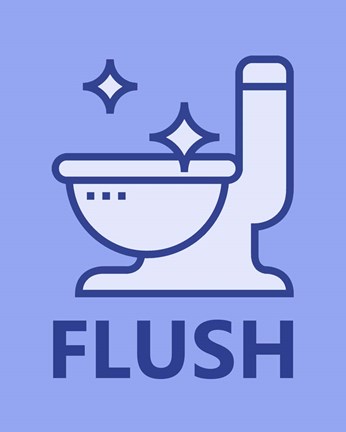 Framed Boy&#39;s Bathroom Task-Flush Print