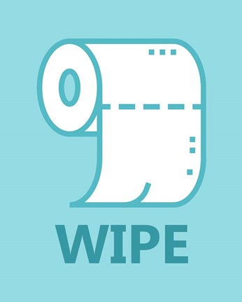 Framed Boy&#39;s Bathroom Task-Wipe Print