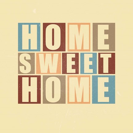 Framed Home Sweet Home-Retro Print