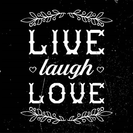 Framed Live Laugh Love-Black Print